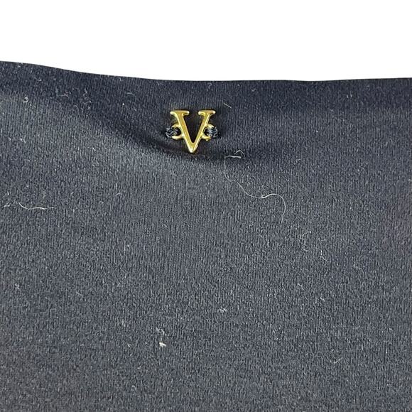 Victoria's Secret Black Deep V-Neck Long Sleeve Fitted One Piece Bodysuit Top S - Picture 3 of 5